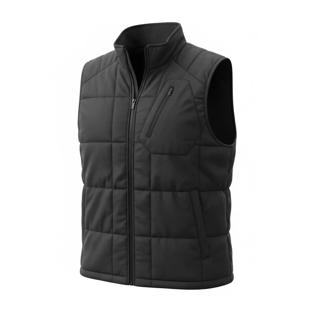 PGA TOUR Mens Quilted Vest Black Full Zip Golf Outdoor Layering Size‎ M - Picture 2 of 7